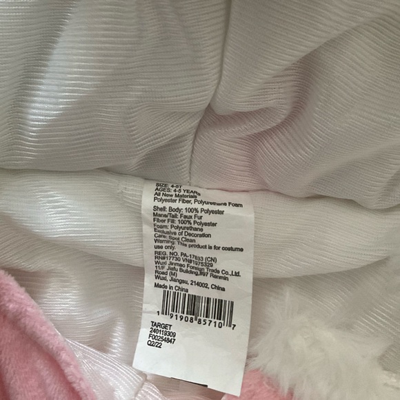 White and Pink Unicorn Kids Costume - Picture 4 of 5